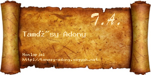 Tamásy Adony névjegykártya